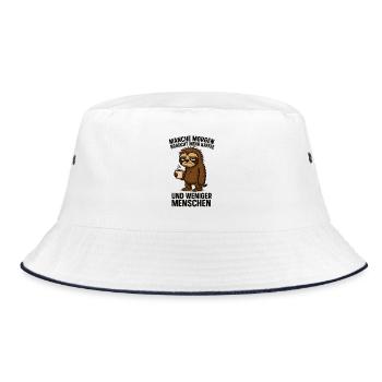 More coffee, less I hate people - Bucket Hat - white/navy - Front