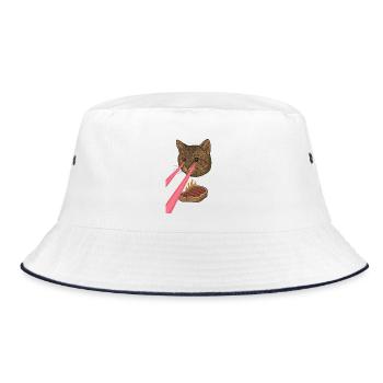 Laser Cat - Bucket Hat - white/navy - Front