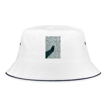 Kitty Dots - Bucket Hat - Weiß/Navy - Vorne