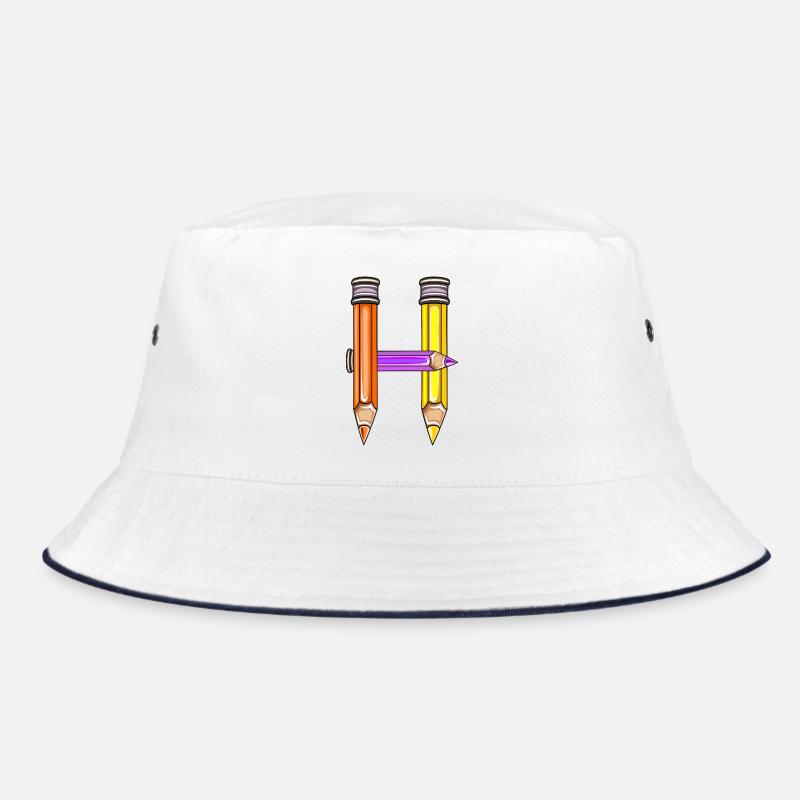 INITIAL LETTER H SCHOOLCHILD KINDERGARTEN Bucket Hat