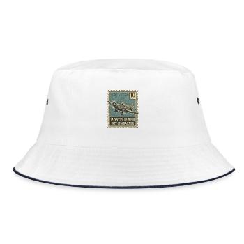 Aunt Ju52 Postal Flyer Stamp - Bucket Hat - white/navy - Front