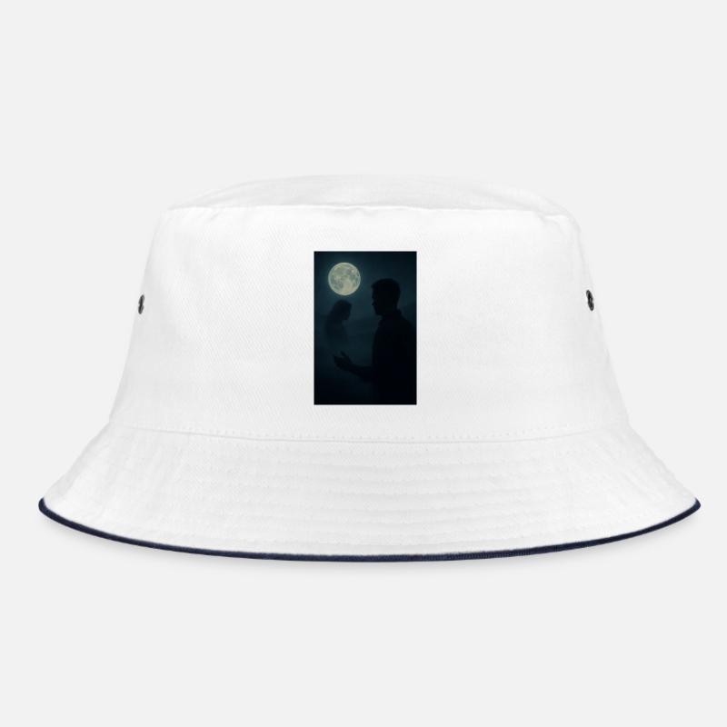 Moon Night Relationship - Bucket Hat - white/navy
