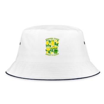 Summer Vibes – Sweaty & Happy | Fitness Design - Bucket Hat - white/navy - Front