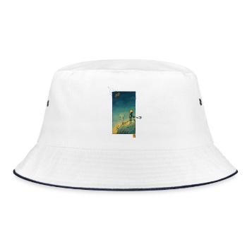 The little Stargazer - Bucket Hat - white/navy - Front