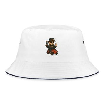 Street Art Caricature with Precious Woods - Bucket Hat - white/navy - Front