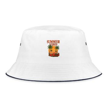 Summer Vibes - Dream Car - Bucket Hat - white/navy - Front