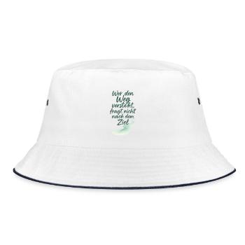 Motivational quote with waterway elements - Bucket Hat - white/navy - Front