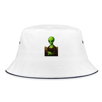 Alionde - Portrait of ET with Renaissance style - Bucket Hat - white/navy - Front