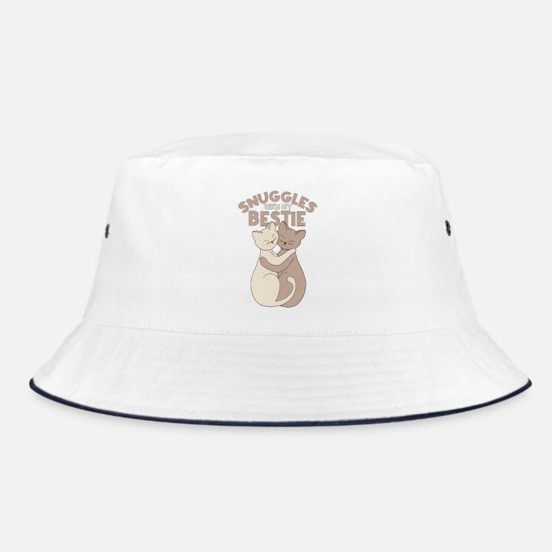 Snuggles with My Bestie Cat Design Bucket Hat