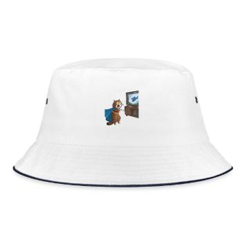 Unleash Your Inner Hero with the Quantum Splash Ki - Bucket Hat - Weiß/Navy - Vorne