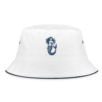 Enchanted Mermaid Elegance - Bucket Hat - white/navy - Front