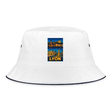 Lyon Picturesque Night View - Bucket Hat - white/navy - Front
