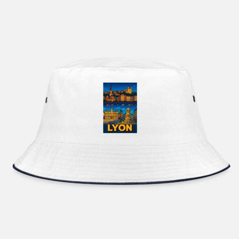 Lyon Malerischer Nachtblick Bucket Hat