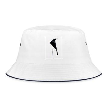 Abstract Ibis silhouette - Bucket Hat - white/navy - Front