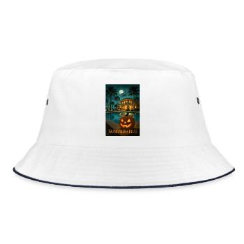 Sommerween - Bucket Hat - Weiß/Navy - Vorne