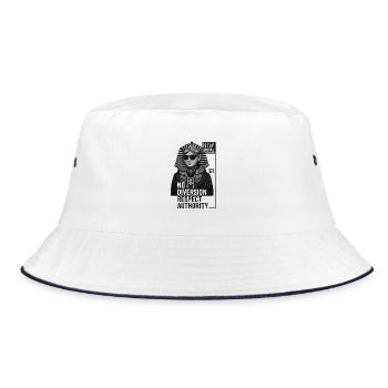 Rebellious Pharaoh Street Style Print - Bucket Hat - white/navy - Front