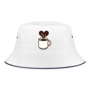 Heart-shaped coffee dream - Bucket Hat - white/navy - Front