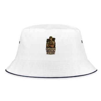 Screwing, cursing, driving - Bucket Hat - white/navy - Front