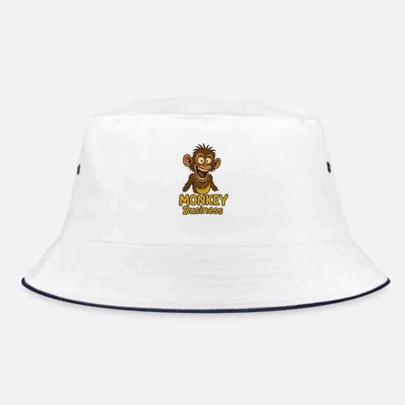 Drôle de singe avec collier et banane Bob