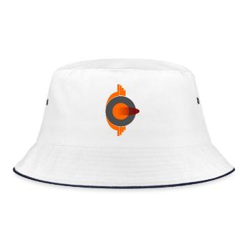Phoenix Eye Abstraktes Logo - Bucket Hat - Weiß/Navy - Vorne