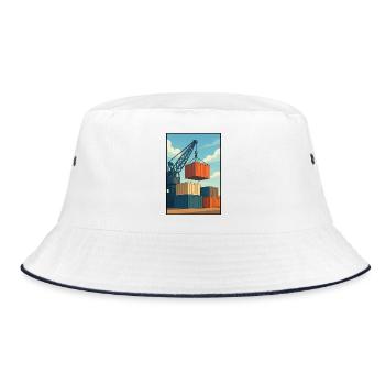 Docker Carriage of Industrial Containers - Bucket Hat - white/navy - Front