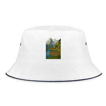 Swiss_alps - Bucket Hat - Weiß/Navy - Vorne