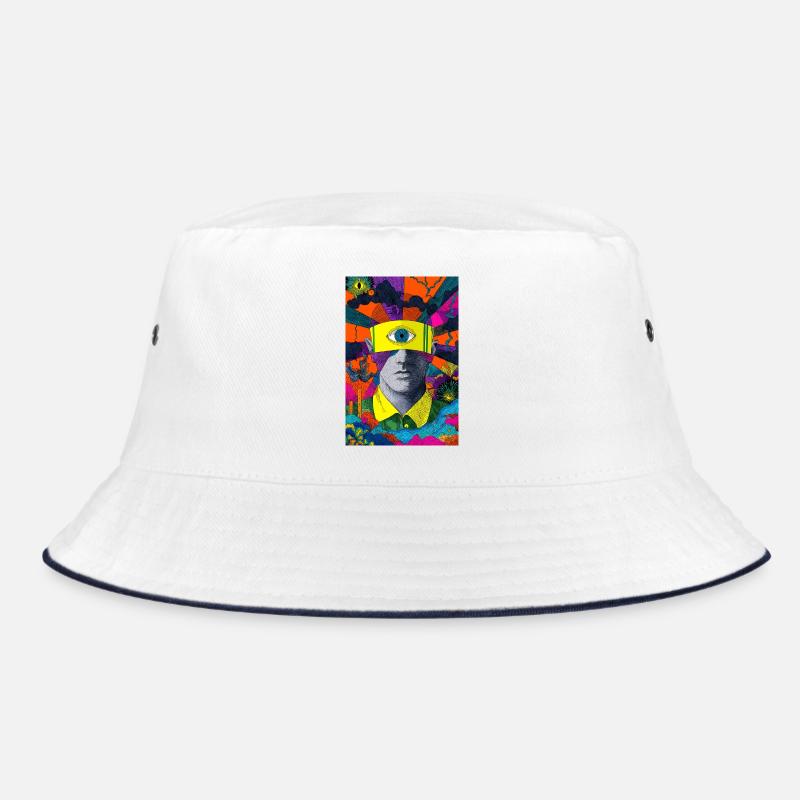Visionäres Gesicht mit hypnotischem Blick Bucket Hat