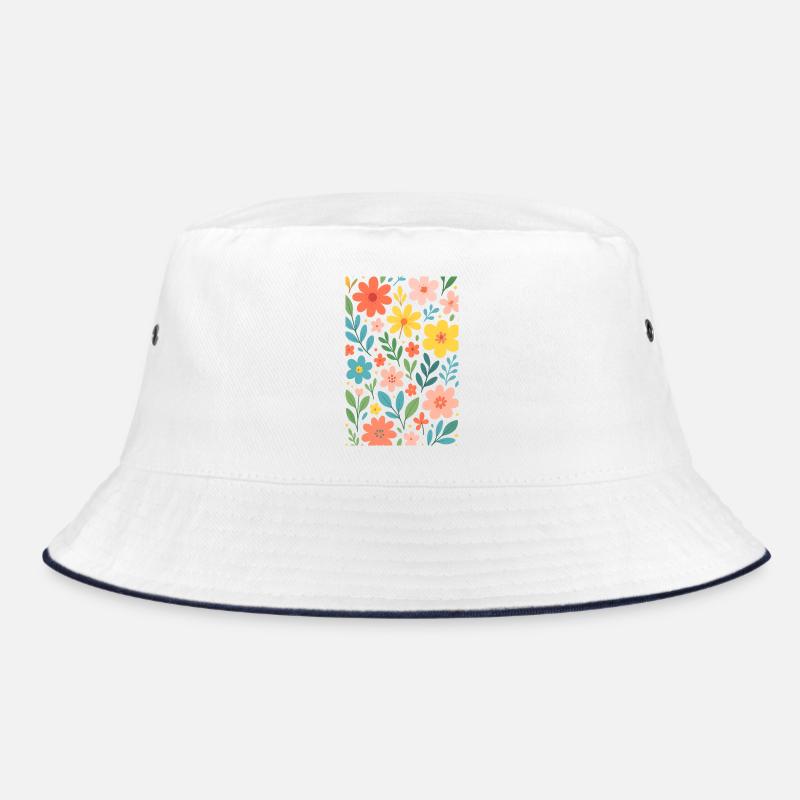 Motifs floraux aux couleurs pastel - Bob - blanc/marine