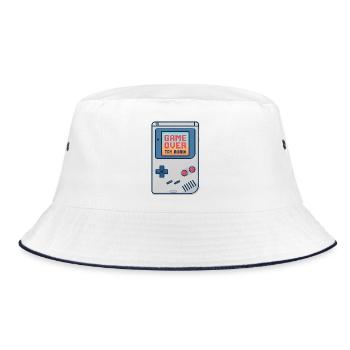 Retro Gaming Console Motiv - Bucket Hat - Weiß/Navy - Vorne