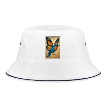 Oiseau volant avec des ailes de papillon - Bob - blanc/marine - Devant