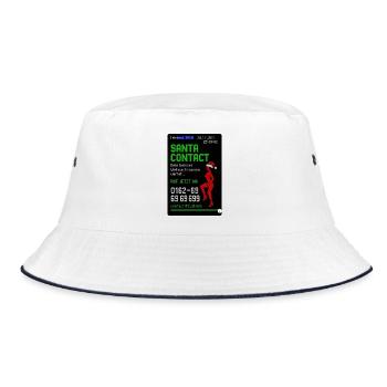 Weihnachtsmann Kontakt Witz Design - Bucket Hat - Weiß/Navy - Vorne