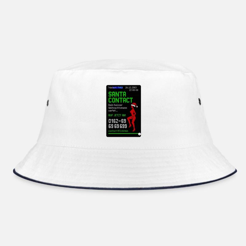 Weihnachtsmann Kontakt Witz Design - Bucket Hat - Weiß/Navy