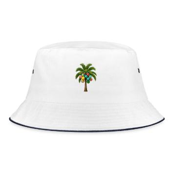 Ballon de plage Palm Tree Art - Décor tropical amusant - Bob - blanc/marine - Devant