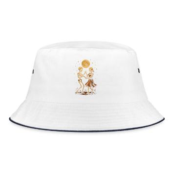 Geistige Tanz zwischen Knochenpaaren - Bucket Hat - Weiß/Navy - Vorne