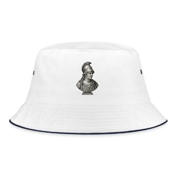 Antik Athena Büste | Klassische griechische Kunst - Bucket Hat - Weiß/Navy - Vorne