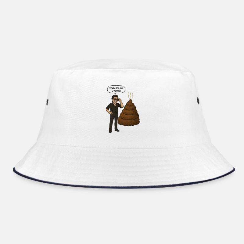 Nice ideas, bad ideas, ironic humor - Bucket Hat - white/navy