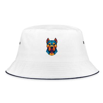 Dog | Dog Head Print / Print / Design - Bucket Hat - white/navy - Front