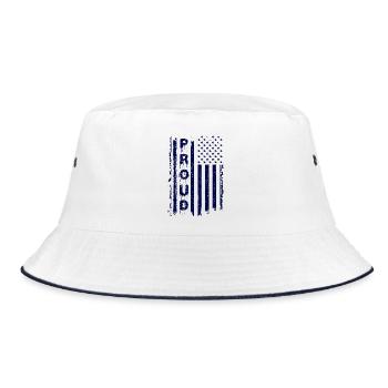 American flag with graffiti style - Bucket Hat - white/navy - Front
