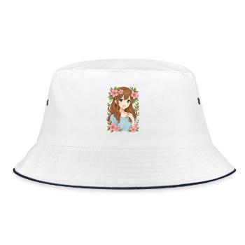 Couronne de fleurs Anime Girl - Bob - blanc/marine - Devant