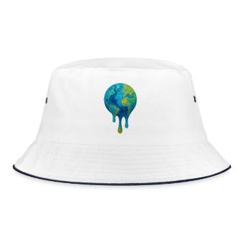 Melting Globe – Art abstrait du climat - Bob - blanc/marine - Devant