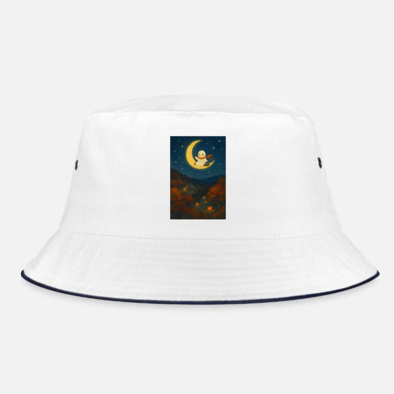 Halloween Cute Ghost Moon Bucket Hat
