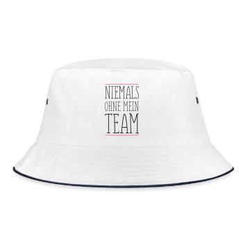 niemals_ohne_team_01 - Bucket Hat - white/navy - Front