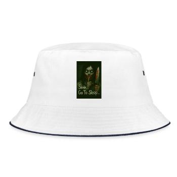 Jeff der Killer Pssst... Gehe zu Schlafmesser Art Dark - Bucket Hat - Weiß/Navy - Vorne