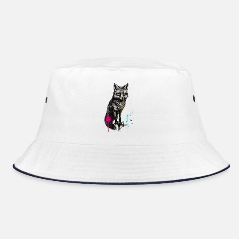 Wolf spray art in the forest Bucket Hat
