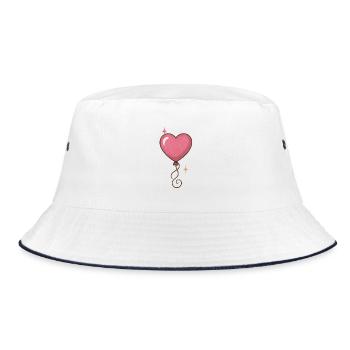Motif de ballon coeur scintillant - Bob - blanc/marine - Devant