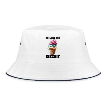 Es lebe die Eiszeit - Eissorte - Bucket Hat - Weiß/Navy - Vorne