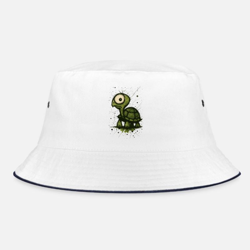 Funny Turtle with Big Eyes – Comic Splash Bucket Hat