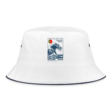 Nazaré Praia do Norte Welle - Bucket Hat - Weiß/Navy - Vorne