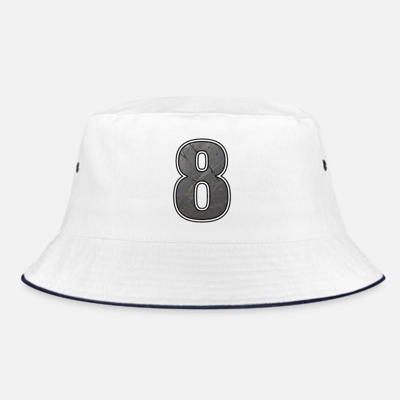 Weathered Eight Metal Texture Bucket Hat