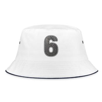 Sechs Metalltextur - Bucket Hat - Weiß/Navy - Vorne